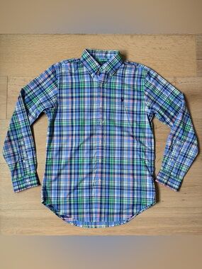 Polo Ralph Lauren Shirt Mens S Classic Fit Performance Plaid NWT Blue